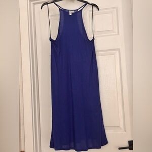 Blue Sleeveless Swing Dress